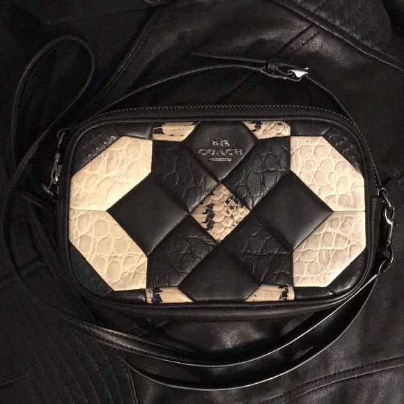 Coach Handbags - Cute black/cream Coach Canyon Quilt crossbody!😍